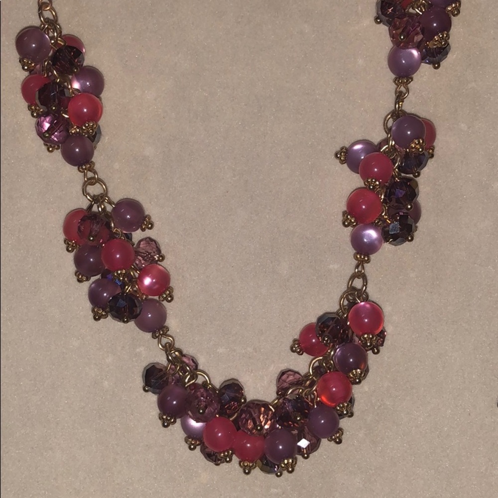 purple and pink necklace